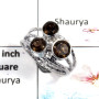Smokey Cut - B - SDR503 - Solid 925 Sterling Silver Natural Smokey Round Cut Gemstone Designer Ring