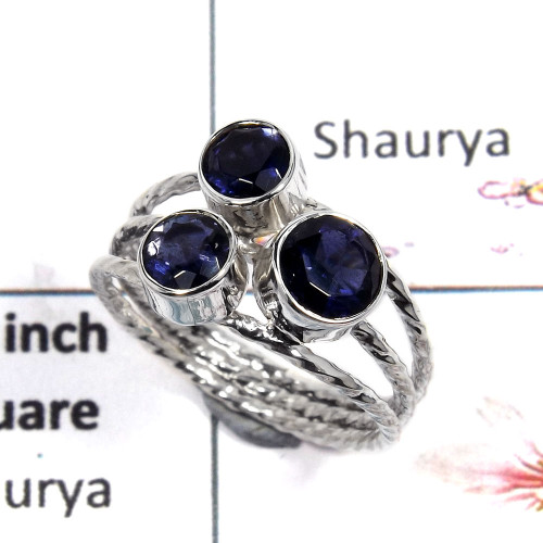 Iolite Cut - I - SDR503 - Latest Collection Natural Blue Iolite Cut Gemstone Solid 925 Sterling Silver Designer Ring Iolite Cut - I - SDR503 - Latest Collection Natural Blue Iolite Cut Gemstone Solid 925 Sterling Silver Designer Ring