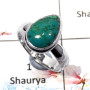 Chrysocolla Cab - E - SDR505 - Natural Chrysocolla Pear Cab Gemstone Solid 925 Sterling Silver Plain Setting Ring