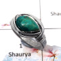 Chrysocolla Cab - I - SDR505 - Solid 92.5% Sterling Silver Blue Chrysocolla Gemstone Designer Ring