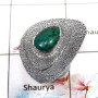 Chrysocolla Cab - L - SDR505 - Indian Company Made Solid 925 Sterling Silver Designer Ring