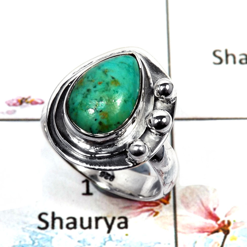 Chrysocolla Cab - Q - SDR505 - Solid 92.5% Sterling Silver Natural Chrysocolla Gemstone Designer Ring Chrysocolla Cab - Q - SDR505 - Solid 92.5% Sterling Silver Natural Chrysocolla Gemstone Designer Ring
