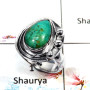 Chrysocolla Cab - Q - SDR505 - Solid 92.5% Sterling Silver Natural Chrysocolla Gemstone Designer Ring