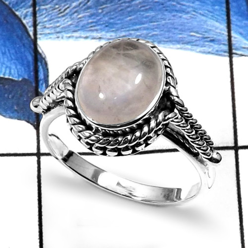 Rose Quartz B-SDR506- Natural Look Homemade Designer Rings 925 Sterling Silver Rose Quartz B-SDR506- Natural Look Homemade Designer Rings 925 Sterling Silver