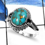 Blue Copper Turquoise D-SDR506- New Part Wear Designer Rings 925 Sterling Silver