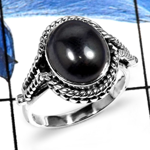 Hematite L -SDR506-Natural Cab Gemstone Handmade Wholesale Ring 925 Sterling Silver Hematite L -SDR506-Natural Cab Gemstone Handmade Wholesale Ring 925 Sterling Silver