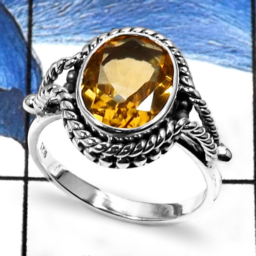 Citrine O -SDR506-Amazing Cut Gemstone Handmade Fashion Rings 925 Sterling Silver Citrine O -SDR506-Amazing Cut Gemstone Handmade Fashion Rings 925 Sterling Silver