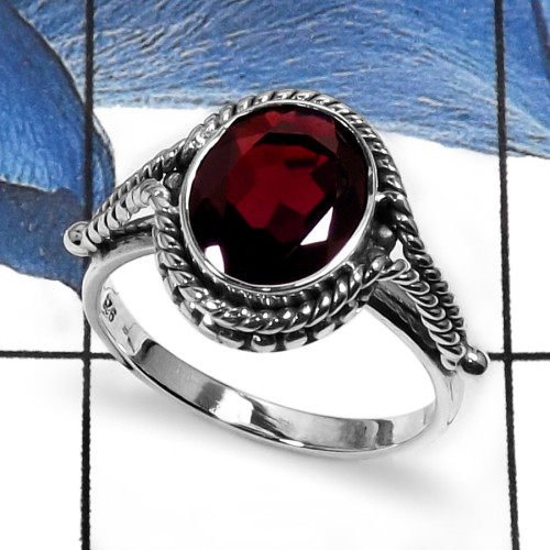Garnet S - SDR506 Eye Catching New Cut Gemstone Designer Ring 925 Sterling Silver Garnet S - SDR506 Eye Catching New Cut Gemstone Designer Ring 925 Sterling Silver