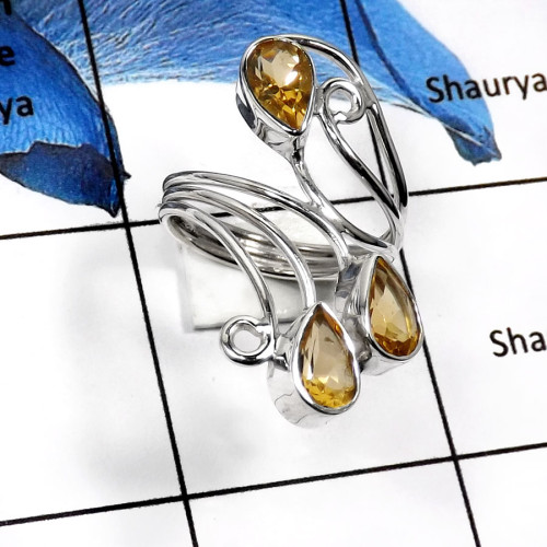 Citrine-H SDR507-Elegant Party Look Cut Designer Ring 925 Sterling Silver Citrine-H SDR507-Elegant Party Look Cut Designer Ring 925 Sterling Silver