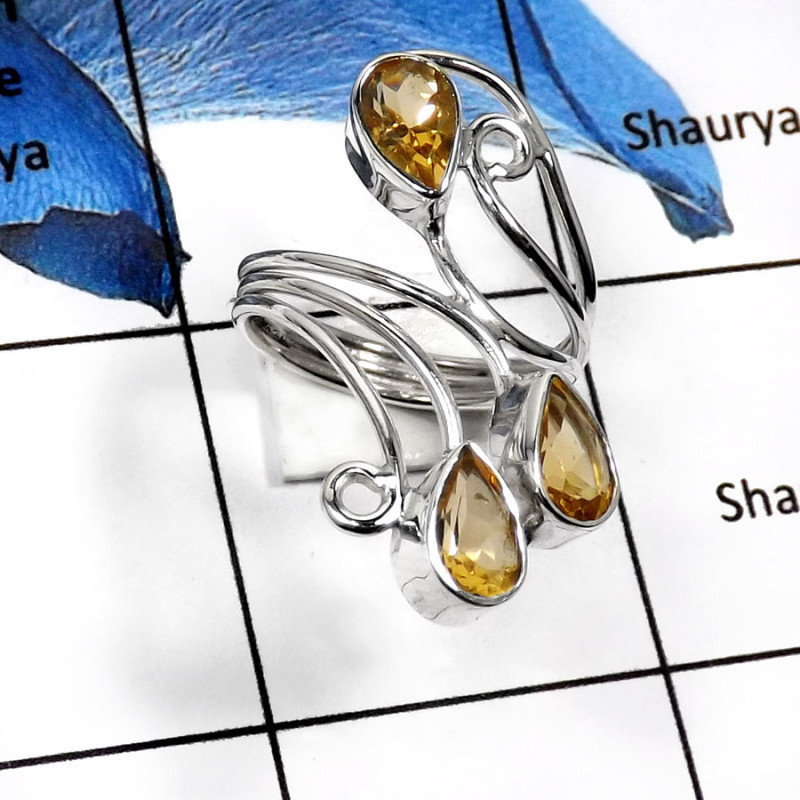 Citrine-H SDR507-Elegant Party Look Cut Designer Ring 925 Sterling Silver Citrine-H SDR507-Elegant Party Look Cut Designer Ring 925 Sterling Silver