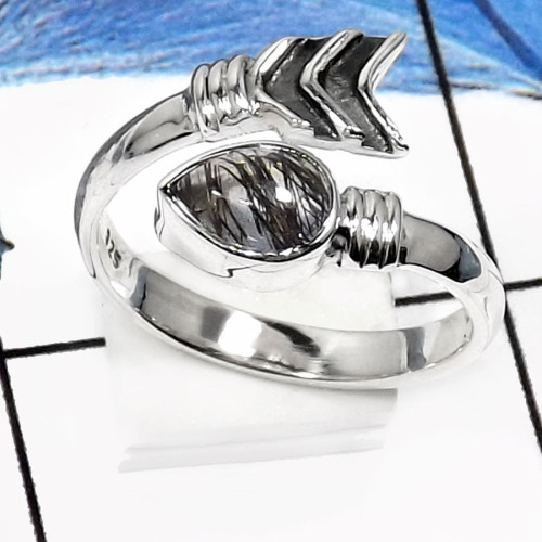 Black Rutile-K SDR510-Natural Gemstone Handmade Designer Ring 925 Sterling Silver Black Rutile-K SDR510-Natural Gemstone Handmade Designer Ring 925 Sterling Silver
