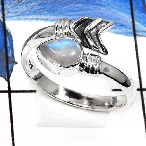 Rianbow Moonstone-N SDR510-Sparkling Rainbow Moonstone Handmade Baby Ring 925 Sterling Silver Rianbow Moonstone-N SDR510-Sparkling Rainbow Moonstone Handmade Baby Ring 925 Sterling Silver