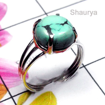 Turquoise A - SDR993-Small Size Sterling Silver Natural Ring Turquoise A - SDR993-Small Size Sterling Silver Natural Ring