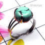 Turquoise A - SDR993-Small Size Sterling Silver Natural Ring