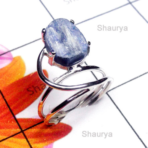 Rough Kynite B - SDR999-Exclusive Silver Multi Gemstone Designer Ring