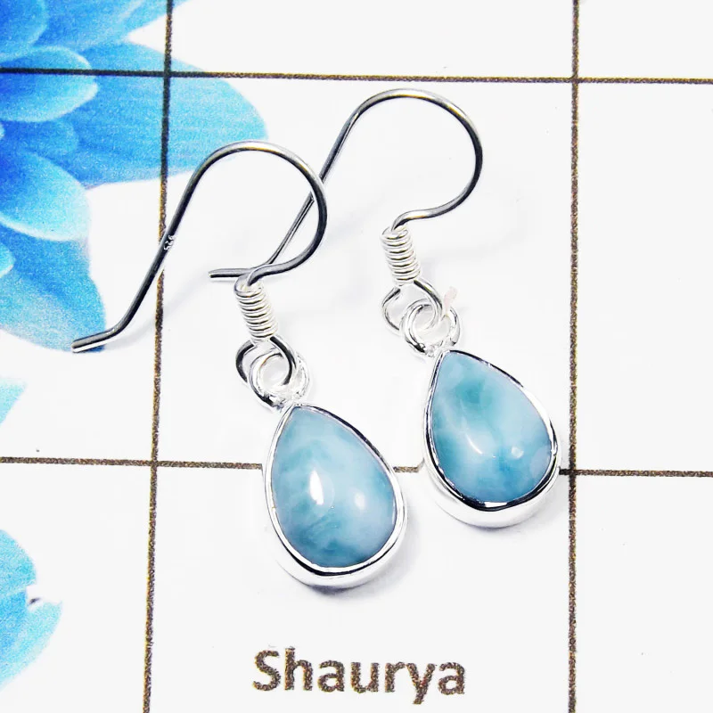 Larimar Gemstone Earring SI2ER109-O 925 Sterling Silver Larimar Gemstone Teardrop Earrings Larimar Gemstone Earring SI2ER109-O 925 Sterling Silver Larimar Gemstone Teardrop Earrings