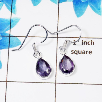 Cut Amethyst Gemstone Earring SI2ER109-E 925 Sterling Silver Cut Amethyst Gemstone Teardrop Earrings Cut Amethyst Gemstone Earring SI2ER109-E 925 Sterling Silver Cut Amethyst Gemstone Teardrop Earrings
