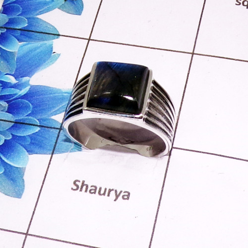 Labradorite Cab - E - SMR997 - Exclusive Natural Labradorite Gemstone 925 Sterling Silver Casting Mens Ring Labradorite Cab - E - SMR997 - Exclusive Natural Labradorite Gemstone 925 Sterling Silver Casting Mens Ring