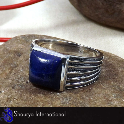 Lapis Cab - B - SMR997 - Amazing Natural Blue Lapis Cab Gemstone 925 Sterling Silver Casting Mens Ring Lapis Cab - B - SMR997 - Amazing Natural Blue Lapis Cab Gemstone 925 Sterling Silver Casting Mens Ring