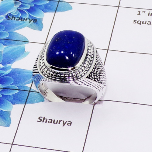 Lapis Lazuli - F - SMR998 - Newly Arrival Natural Lapis Lazuli Gemstone Solid 925 Sterling Silver Casting Mens Ring Lapis Lazuli - F - SMR998 - Newly Arrival Natural Lapis Lazuli Gemstone Solid 925 Sterling Silver Casting Mens Ring