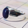 Lapis Lazuli -SMR999-C Lapis Lazuli Cab 925 Sterling Silver Casting Mens Ring