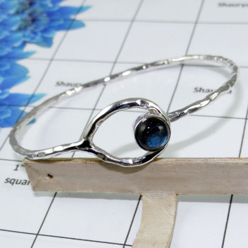 Labradorite Bangle - SNB981-Solid 925 Silver Hammered Look with Deep Blue Fire Labradorite Handmade Bangle Labradorite Bangle - SNB981-Solid 925 Silver Hammered Look with Deep Blue Fire Labradorite Handmade Bangle