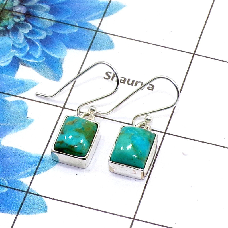 Blue Turquoise Cab Earring A - SPE752-Latest Collection Square Shape Solid 925 Sterling Silver Factory Handmade Earrings Blue Turquoise Cab Earring A - SPE752-Latest Collection Square Shape Solid 925 Sterling Silver Factory Handmade Earrings