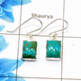 Blue Turquoise Cab Earring A - SPE752-Latest Collection Square Shape Solid 925 Sterling Silver Factory Handmade Earrings