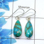 Blue Copper Turquoise Cab Earring D - SPE753-Latest Collection Pear Shape Solid 925 Sterling Silver Factory Handmade Earrings