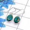 Blue Copper Turquoise Cab Earring F - SPE753-Latest Collection Oval Shape Solid 925 Sterling Silver Factory Handmade Earrings Blue Copper Turquoise Cab Earring F - SPE753-Latest Collection Oval Shape Solid 925 Sterling Silver Factory Handmade Earrings