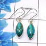 Blue Copper Turquoise Cab Earring H - SPE753-Latest Collection Marquise Shape Solid 925 Sterling Silver Factory Handmade Earring