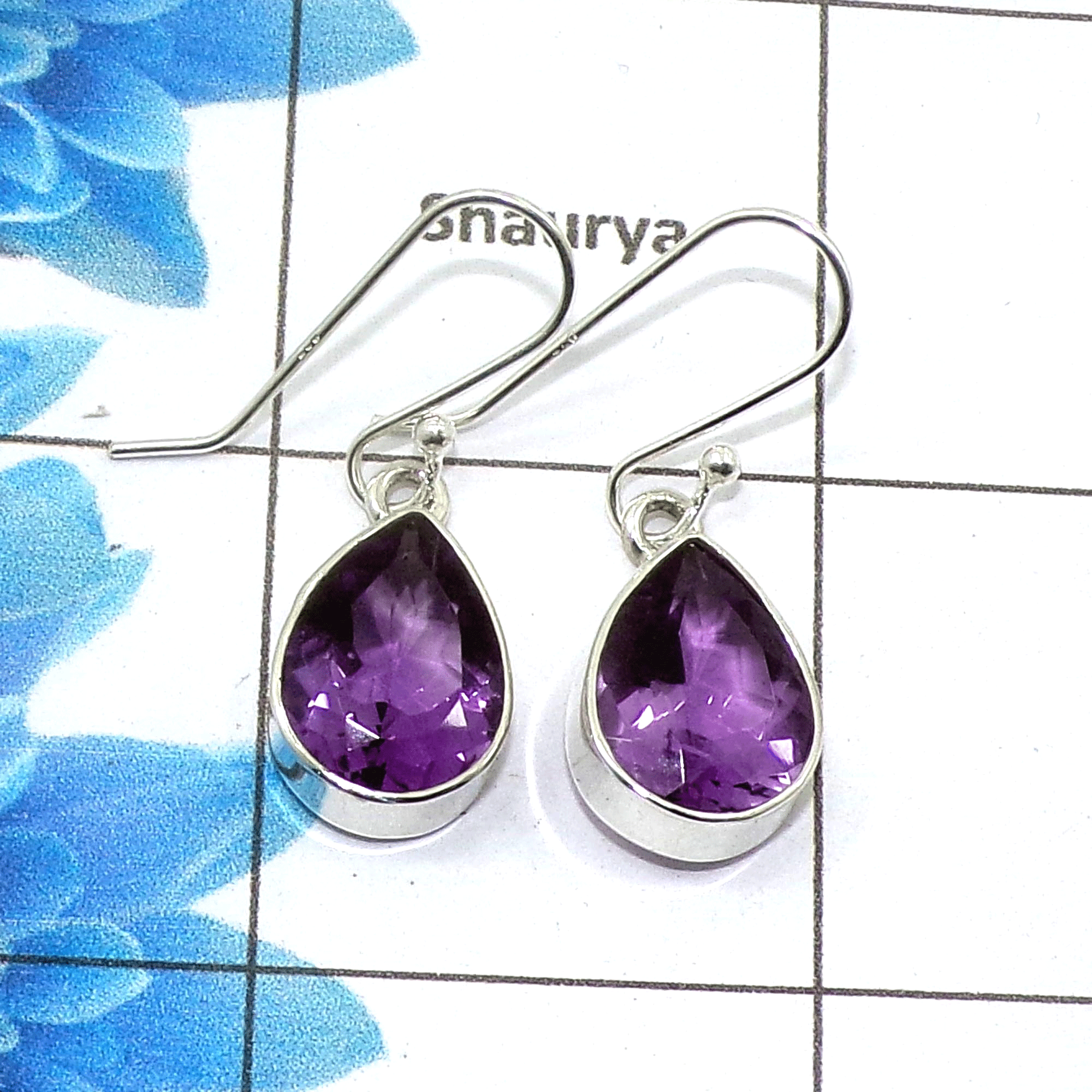 Stunning Amethyst Cut Earring D - SPE757-New Collection Pear Shape 925 Sterling Silver Factory Handmade Earrings
