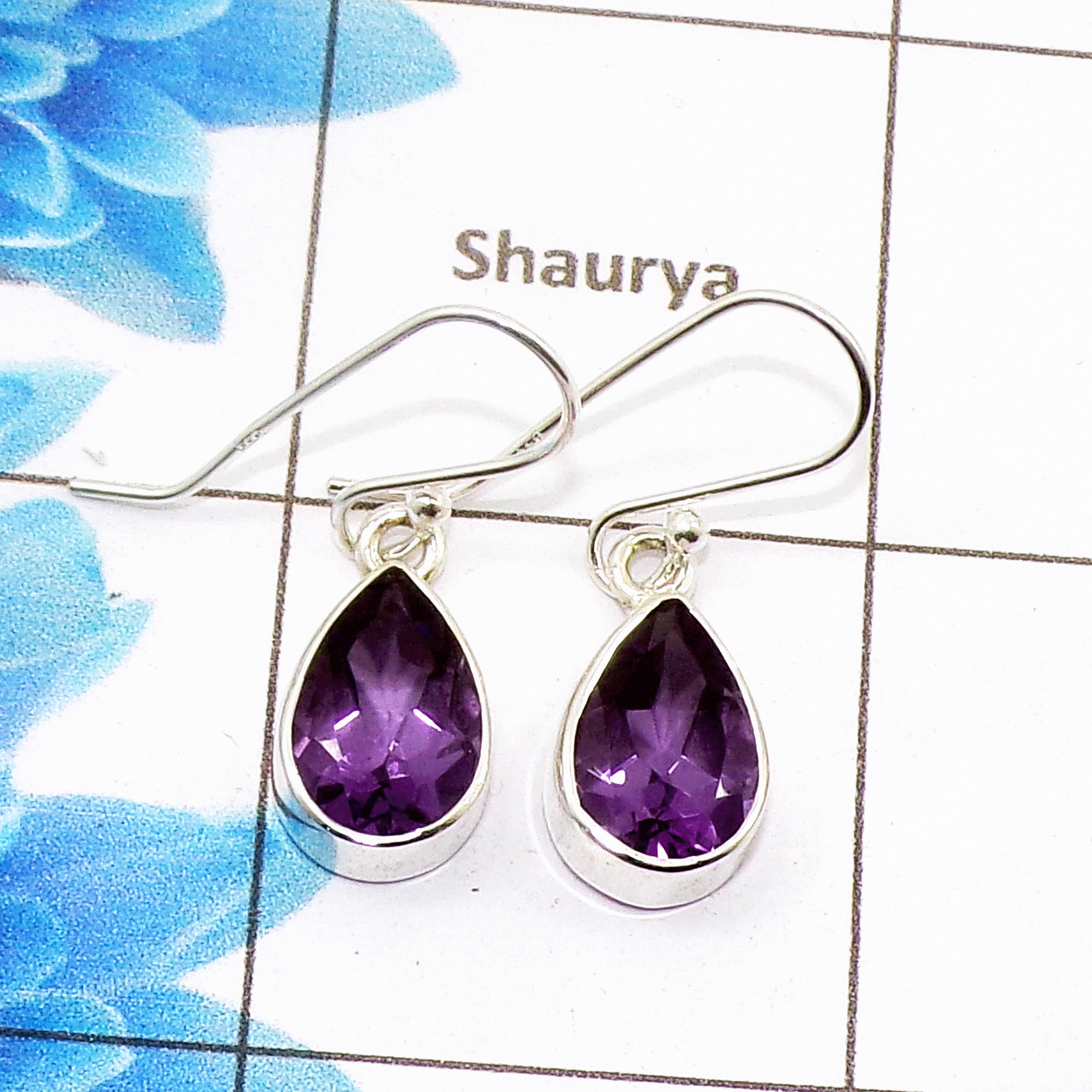Stunning Amethyst Cut Earring E - SPE757-New Collection Pear Shape 925 Sterling Silver Factory Handmade Earrings