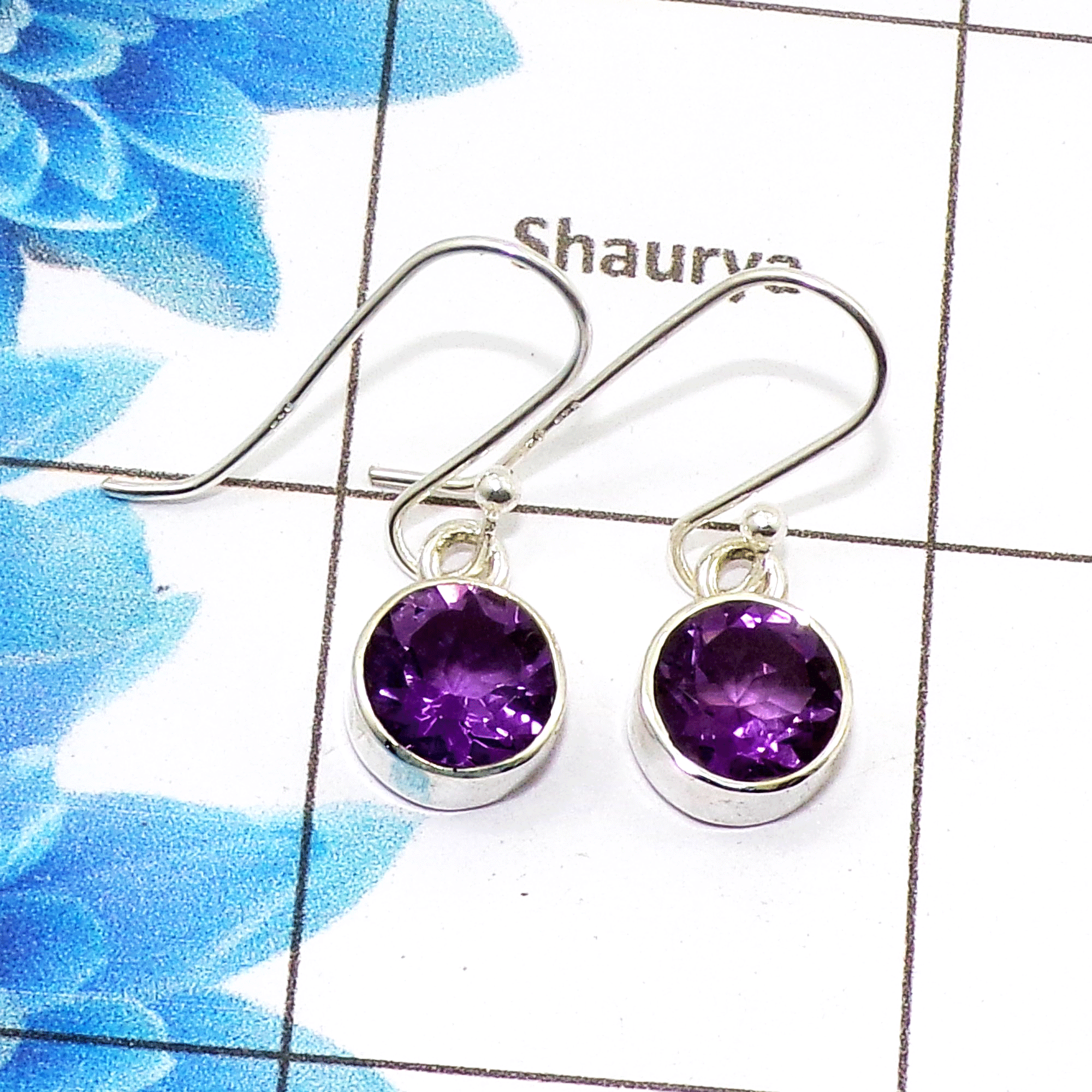 Stunning Amethyst Cut Earring L - SPE757-New Collection Round Shape 925 Sterling Silver Factory Handmade Earrings