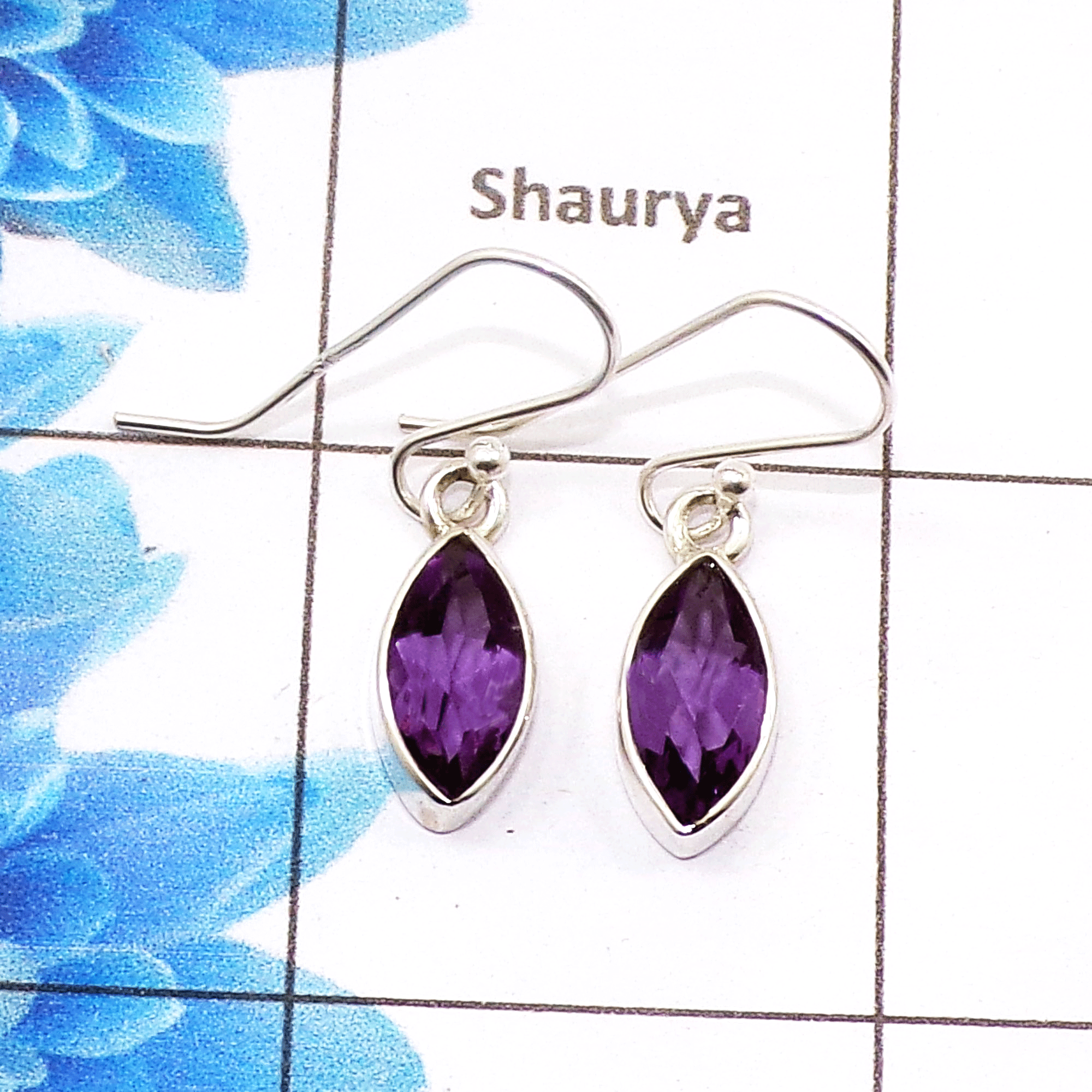Stunning Amethyst Cut Earring N - SPE757-New Collection Marquise Shape 925 Sterling Silver Factory Handmade Earrings