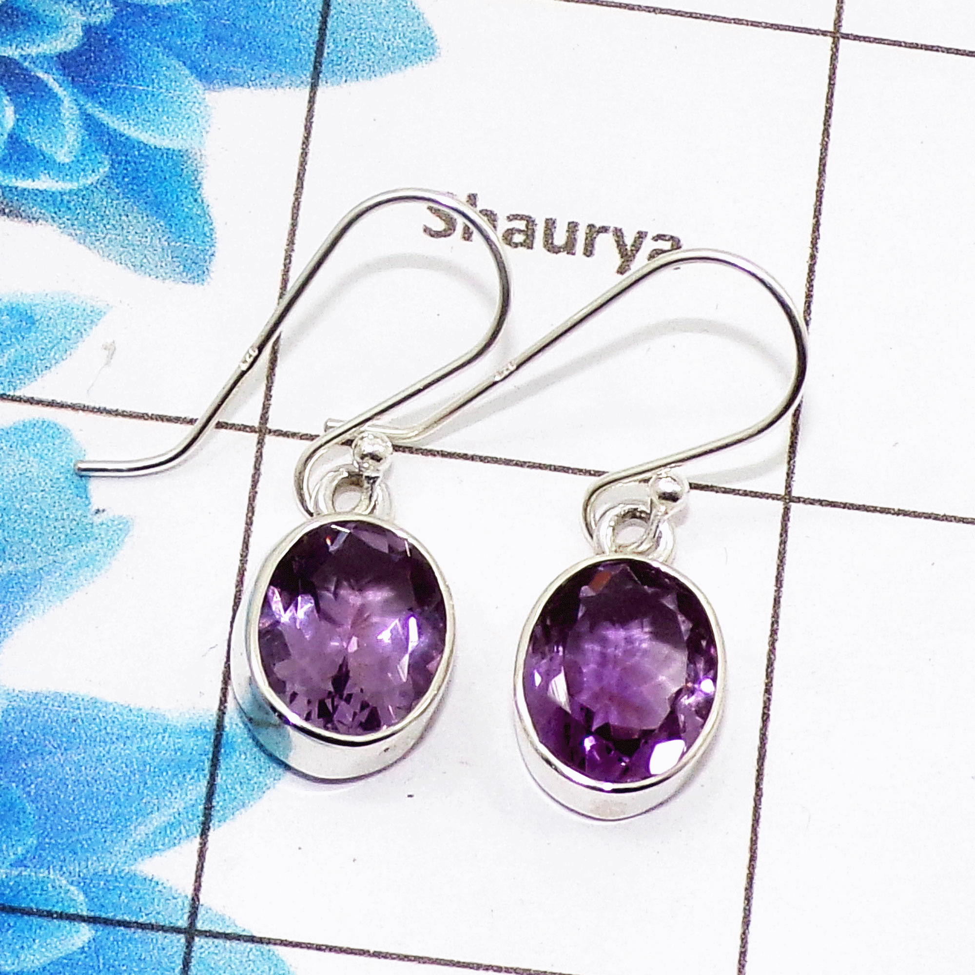 Stunning Amethyst Cut Earring H - SPE757-New Collection Oval Shape 925 Sterling Silver Factory Handmade Earrings