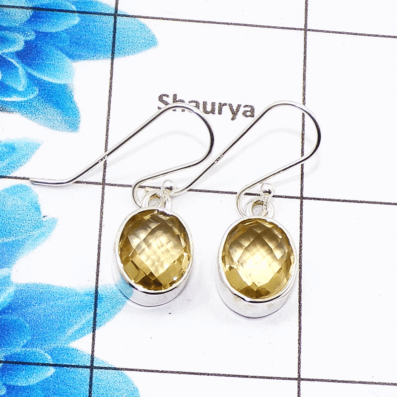 Beautiful Citrine Cut Earring H - SPE758-Newly Arrival Oval Shape Checker Cut 925 Sterling Silver Factory Handmade Earrings Beautiful Citrine Cut Earring H - SPE758-Newly Arrival Oval Shape Checker Cut 925 Sterling Silver Factory Handmade Earrings