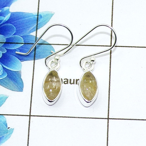 Golden Rutile Cab K - SPE769-Amazing 925 Sterling Silver Factory Handmade Earrings