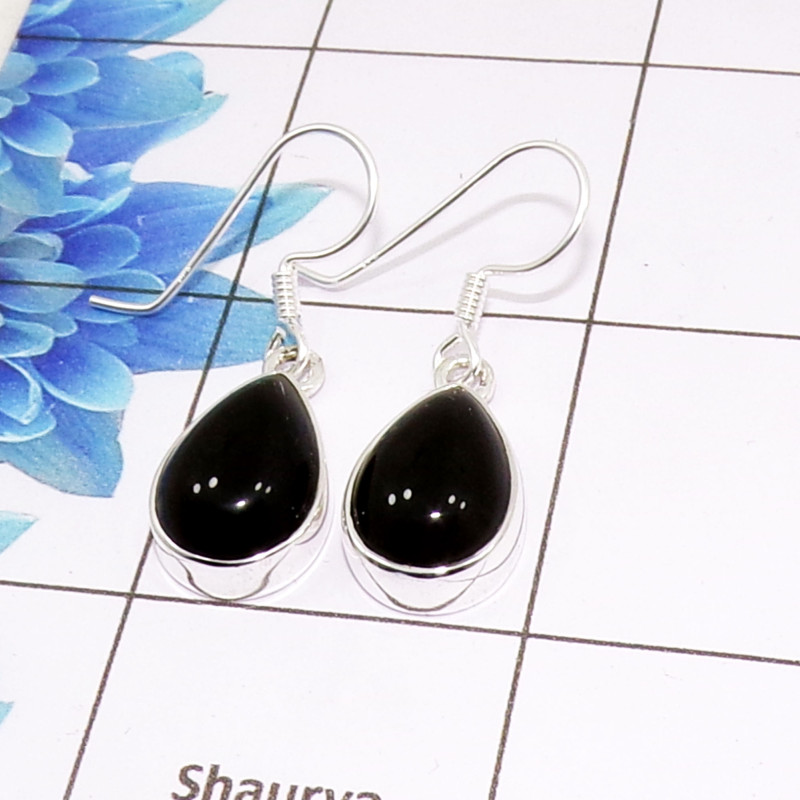 Black Onyx Cab F - SPE903-Amazing 925 Sterling Silver Factory Handmade Earrings Black Onyx Cab F - SPE903-Amazing 925 Sterling Silver Factory Handmade Earrings