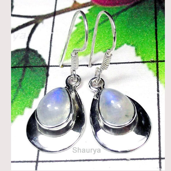 Rainbow Moonstone A - SPE998-Cab Multi Gemstone Stunning Earring Rainbow Moonstone A - SPE998-Cab Multi Gemstone Stunning Earring