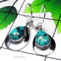 Blue copper Turquoise C - SPE998-Cab Multi Gemstone Stunning Earring