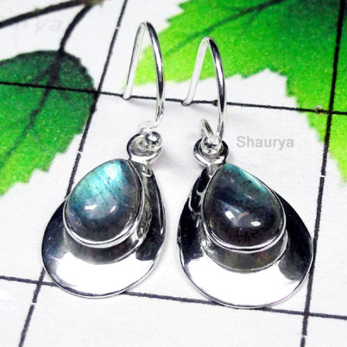 Labradorite O - SPE998-Cab Multi Gemstone Stunning Earring