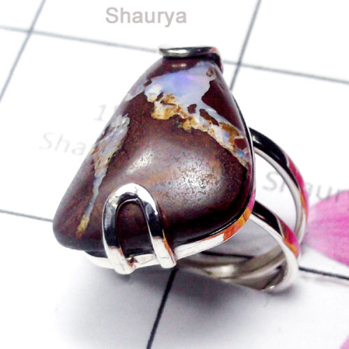 Bolder Opal A - SPR999-Sterling Silver Semipricious Gemstone Ring Bolder Opal A - SPR999-Sterling Silver Semipricious Gemstone Ring