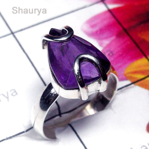Amethyst D - SPR999-Sterling Silver Semipricious Gemstone Ring Amethyst D - SPR999-Sterling Silver Semipricious Gemstone Ring