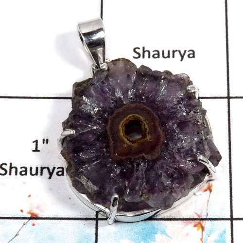 Amethyst Stalactite - I SPS878 - Awesome Amethyst Stalactite Prong Setting Pendant Made In Solid 925 Silver Amethyst Stalactite - I SPS878 - Awesome Amethyst Stalactite Prong Setting Pendant Made In Solid 925 Silver