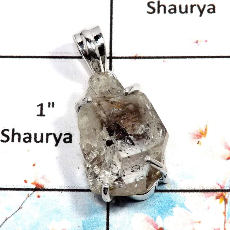 Herkimer Diamond - F SPS880 - Indian Company Made Herkimer Diamond Prong Setting Pendant Herkimer Diamond - F SPS880 - Indian Company Made Herkimer Diamond Prong Setting Pendant