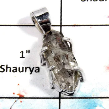 Herkimer Diamond - C SPS882 - Natural Herkimer Diamond Rough Stone 925 Silver Prong Setting Pendant Herkimer Diamond - C SPS882 - Natural Herkimer Diamond Rough Stone 925 Silver Prong Setting Pendant