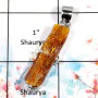 Orange kyanite-K SPS884-Orange Kyanite Rough Prong Setting Pendant 925 Sterling Silver