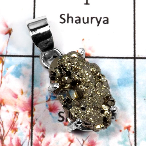 Pyrite S-SPS889-Adorable New Design Pendent 925 Sterling Silver