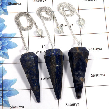 3 pcs Lapis - K SPU997 - Indian Factory Made Brass Silver Plated Natural Blue Lapis Gemstone 3 Pcs Pendulum Lots 3 pcs Lapis - K SPU997 - Indian Factory Made Brass Silver Plated Natural Blue Lapis Gemstone 3 Pcs Pendulum Lots